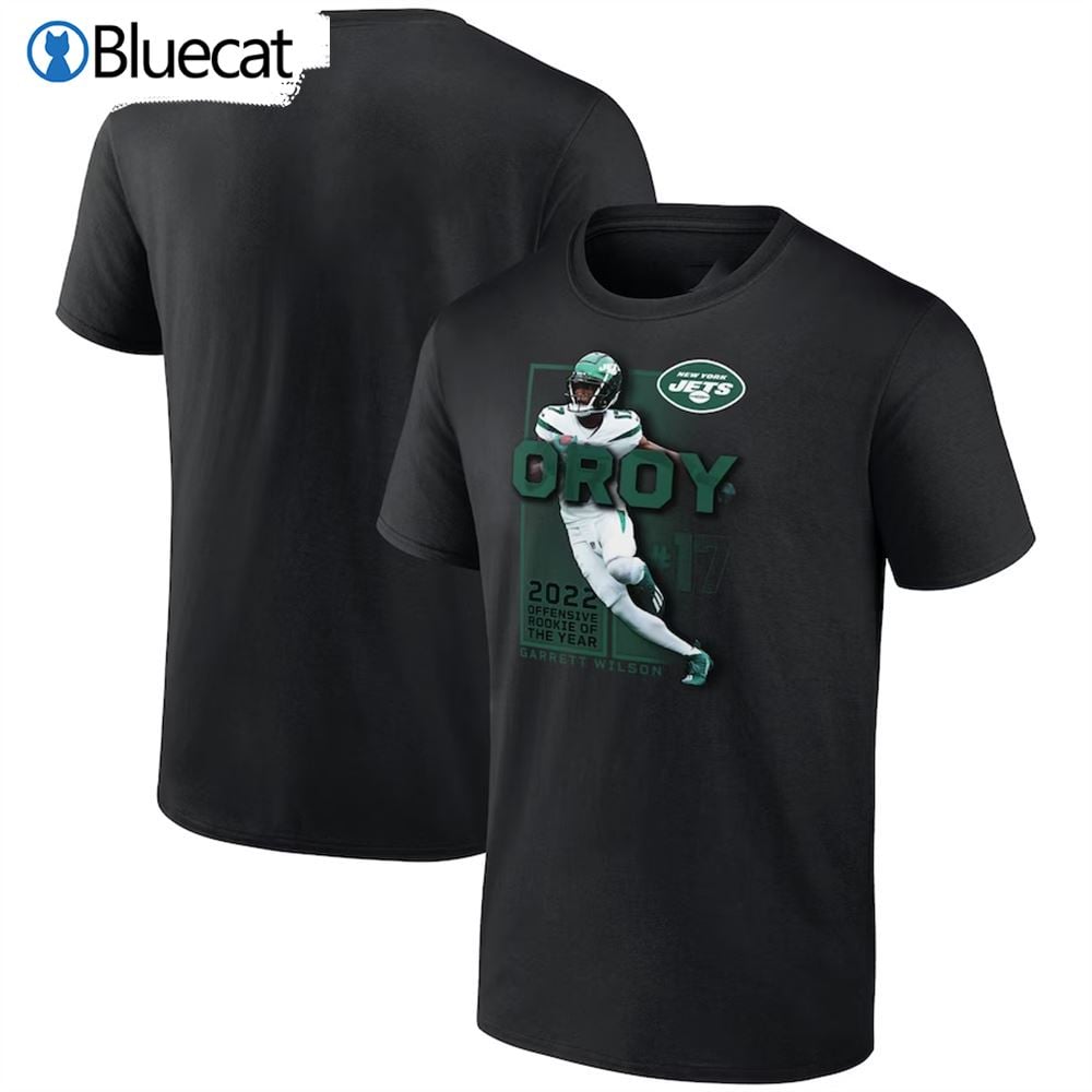 Official Garrett Wilson New York Jets 2022 Nfl Offensive Rookie Of The Year T-shirt 